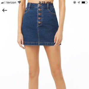 Rainbow pocket denim skirt